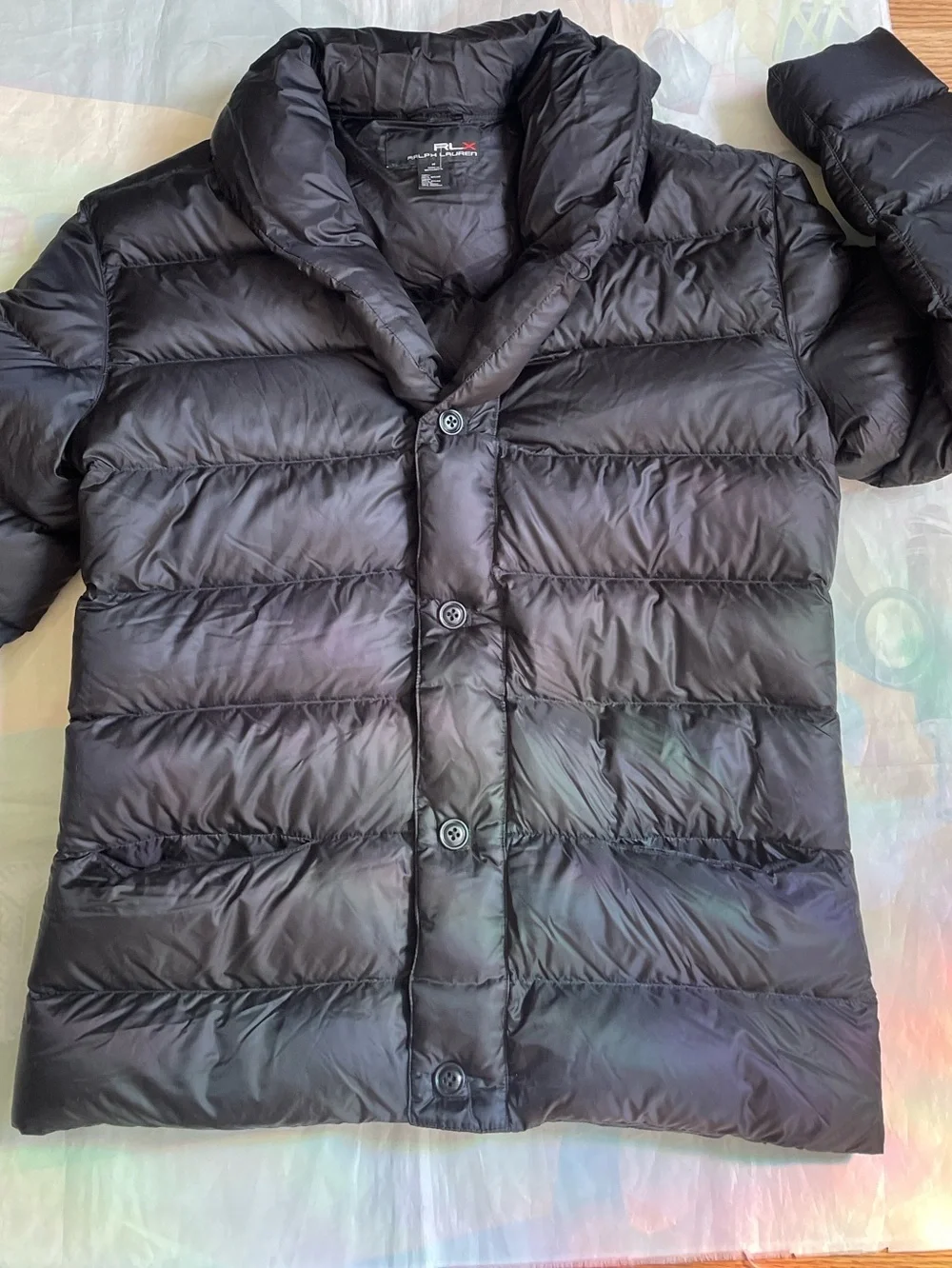RLX Ralph Lauren Black Quilted Down Puffer Jacket Size M